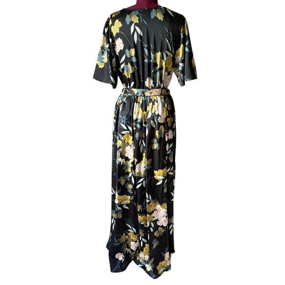 Baltic Born Sicily Maxi Dress Floral Belted Satin size XL - Picture 3 of 6